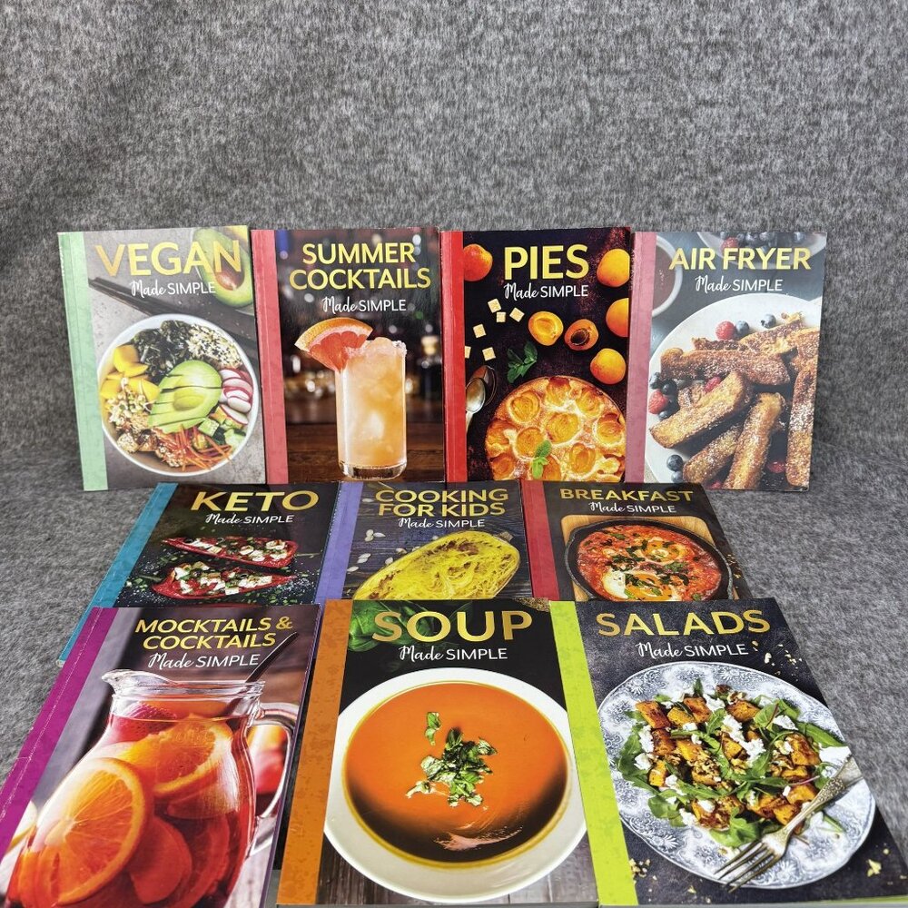 ✅ Simple Cookbook Lot Of 10 Vegan Keto Pies Air Fryer Breakfast Salads Mocktails